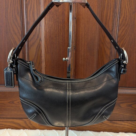 Coach Hobo Leather 9541 Black Shoulder bag small / purse Y2K - Picture 2 of 12